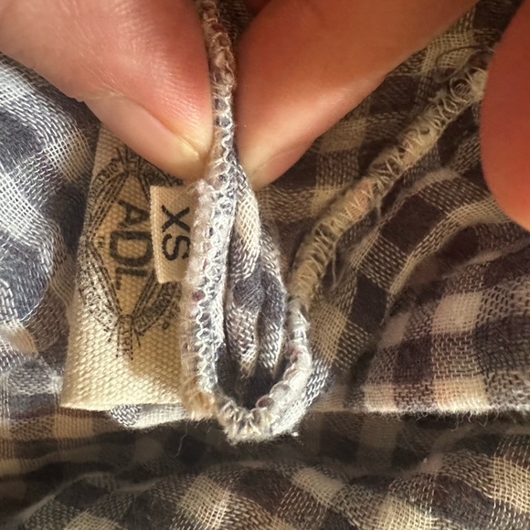 Free People Artisan De Luxe   , size XS, button up plaid boho shirt - Picture 5 of 5